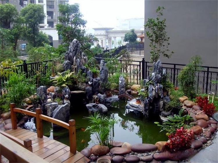 泰安私家庭院花園魚池假山設計施工